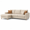 Canape d'angle gauche 3 places en polyester beige 240 x 150 x 85 cm